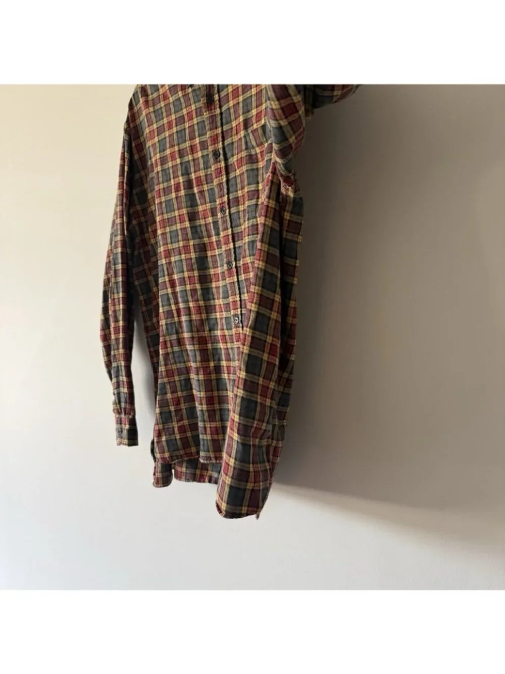 VTG J Crew Long Sleeve Shirt Mens Sz Large Oarsman Plaid Button Down 100% Cotton